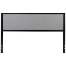 Load image into Gallery viewer, Metal Upholstered King Size Headboard in Light Gray Fabric
