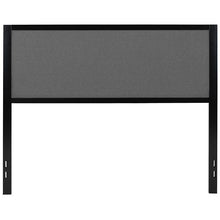 Load image into Gallery viewer, Metal Upholstered Queen Size Headboard in Dark Gray Fabric
