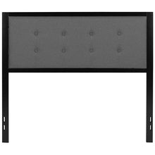 Load image into Gallery viewer, Metal Tufted Upholstered Full Size Headboard in Dark Gray Fabric
