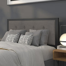 Load image into Gallery viewer, Contemporary Style Panel Upholstered Headboard with Classic Metal Framework
