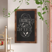 Load image into Gallery viewer, 24" x 36" Torched Wood Wall Mount Magnetic Chalkboard Sign
