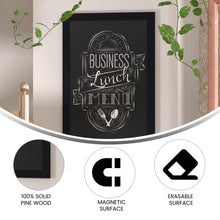 Load image into Gallery viewer, 24" x 36" Black Wall Mount Magnetic Chalkboard Sign
