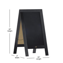 Load image into Gallery viewer, 40" x 20" Vintage Wooden A-Frame Magnetic Chalkboard Sign, Black

