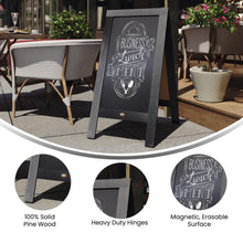 Load image into Gallery viewer, 40" x 20" Vintage Wooden A-Frame Magnetic Chalkboard Sign, Black
