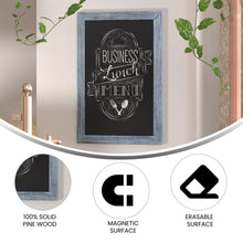 Load image into Gallery viewer, 20" x 30" Blue Wall Mount Magnetic Chalkboard Sign
