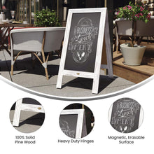 Load image into Gallery viewer, 40" x 20" Vintage Wooden A-Frame Magnetic Chalkboard Sign, Whitewashed
