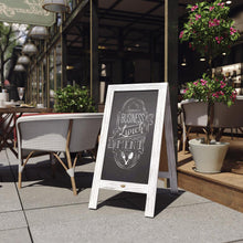 Load image into Gallery viewer, 40" x 20" Vintage Wooden A-Frame Magnetic Chalkboard Sign, Whitewashed
