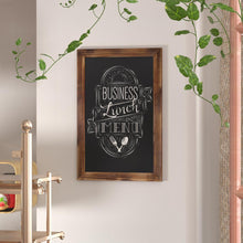 Load image into Gallery viewer, 20" x 30" Torched Wood Wall Mount Magnetic Chalkboard Sign
