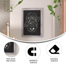 Load image into Gallery viewer, 18" x 24" Whitewashed Wall Mount Magnetic Chalkboard Sign

