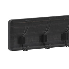 Load image into Gallery viewer, Rustic 24" Wall Mount Storage Rack with 5 Hanging Hooks
