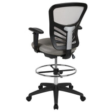 Load image into Gallery viewer, Mid-Back Light Gray Mesh Drafting Chair and Black Frame
