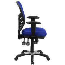 Load image into Gallery viewer, Mid-Back Blue Mesh Multifunction Executive Swivel Office Chair
