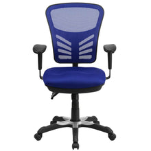 Load image into Gallery viewer, Mid-Back Blue Mesh Multifunction Executive Swivel Office Chair
