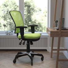 Load image into Gallery viewer, Mid-Back Green Mesh Multifunction Executive Swivel Office Chair
