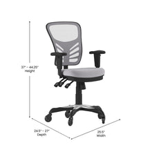 Load image into Gallery viewer, Mid-Back Gray Mesh Multifunction Executive Swivel Office Chair and Roller Wheels
