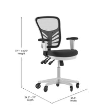Load image into Gallery viewer, Mid-Back Black Mesh Multifunction Executive Office Chair and White Frame
