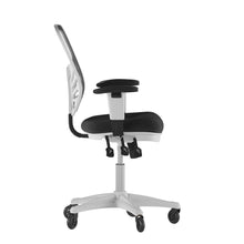 Load image into Gallery viewer, Mid-Back Black Mesh Multifunction Executive Office Chair and White Frame
