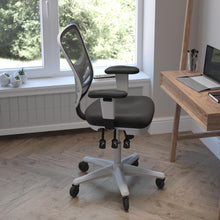 Load image into Gallery viewer, Mid-Back Black Mesh Multifunction Executive Office Chair and White Frame
