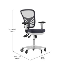 Load image into Gallery viewer, Mid-Back Dark Gray Mesh Multifunction Executive Chair and White Frame
