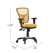 Load image into Gallery viewer, Mid-Back Yellow-Orange Mesh Multifunction Executive Swivel Office Chair
