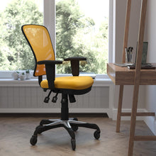 Load image into Gallery viewer, Mid-Back Yellow-Orange Mesh Multifunction Executive Swivel Office Chair
