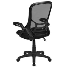Load image into Gallery viewer, High Back Black Mesh Swivel Office Chair with Black Frame and Flip-up Arms
