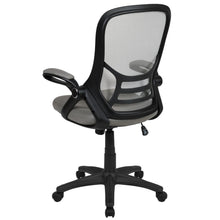 Load image into Gallery viewer, High Back Light Gray Mesh Swivel Office Chair with Black Frame and Flip-up Arms
