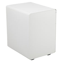 Load image into Gallery viewer, 3-Drawer Mobile Locking Filing Cabinet, White with Red Faceplate

