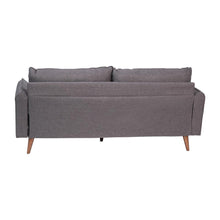 Load image into Gallery viewer, Sofa with Faux Linen Fabric Upholstery, Solid Wood Legs in Stone Gray
