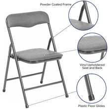 Load image into Gallery viewer, Gray 5 Piece Folding Table and Chair Set

