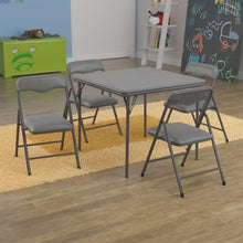 Load image into Gallery viewer, Gray 5 Piece Folding Table and Chair Set
