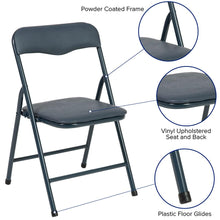 Load image into Gallery viewer, Navy 5 Piece Folding Table and Chair Set
