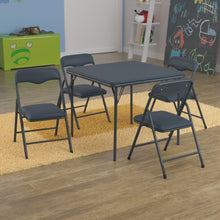 Load image into Gallery viewer, Navy 5 Piece Folding Table and Chair Set
