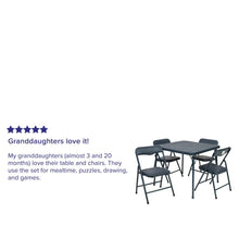 Load image into Gallery viewer, Navy 5 Piece Folding Table and Chair Set
