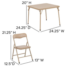 Load image into Gallery viewer, Tan 5 Piece Folding Table and Chair Set
