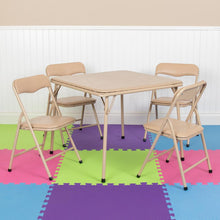 Load image into Gallery viewer, Tan 5 Piece Folding Table and Chair Set
