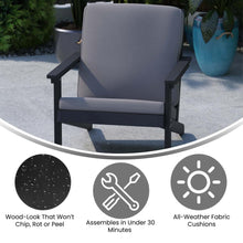 Load image into Gallery viewer, Adirondack Style Deep Seat Patio Club Chair with Cushions, Black/Charcoal
