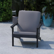 Load image into Gallery viewer, Adirondack Style Deep Seat Patio Club Chair with Cushions, Black/Charcoal
