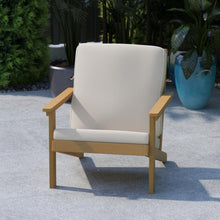 Load image into Gallery viewer, Adirondack Style Deep Seat Patio Club Chair with Cushions, Natural Cedar/Cream
