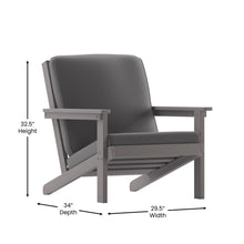 Load image into Gallery viewer, Adirondack Style Deep Seat Patio Club Chair with Cushions, Gray/Gray
