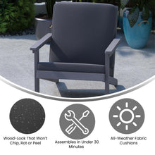 Load image into Gallery viewer, Adirondack Style Deep Seat Patio Club Chair with Cushions, Gray/Gray
