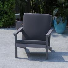 Load image into Gallery viewer, Adirondack Style Deep Seat Patio Club Chair with Cushions, Gray/Gray
