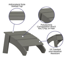 Load image into Gallery viewer, Modern All-Weather Poly Resin Wood Adirondack Ottoman Foot Rest in Gray

