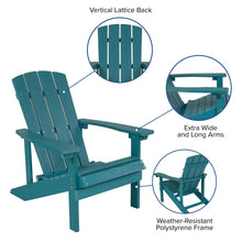 Load image into Gallery viewer, 3 Piece Sea Foam Poly Resin Wood Adirondack Chair Set with Fire Pit
