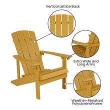 Load image into Gallery viewer, 2 Pack All-Weather Poly Resin Wood Adirondack Chairs with Side Table in Yellow
