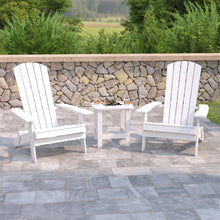 Load image into Gallery viewer, 2 Pack All-Weather Poly Resin Folding Adirondack Chair with Side Table
