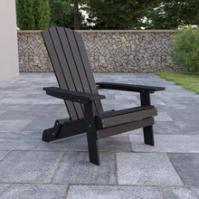 Load image into Gallery viewer, All-Weather Poly Resin Indoor/Outdoor Folding Adirondack Chair in Black
