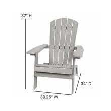 Load image into Gallery viewer, All-Weather Poly Resin Indoor/Outdoor Folding Adirondack Chair in Gray
