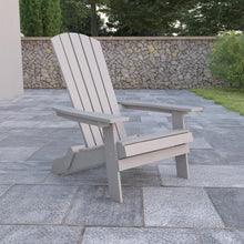 Load image into Gallery viewer, All-Weather Poly Resin Indoor/Outdoor Folding Adirondack Chair in Gray

