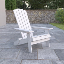 Load image into Gallery viewer, All-Weather Poly Resin Indoor/Outdoor Folding Adirondack Chair in White
